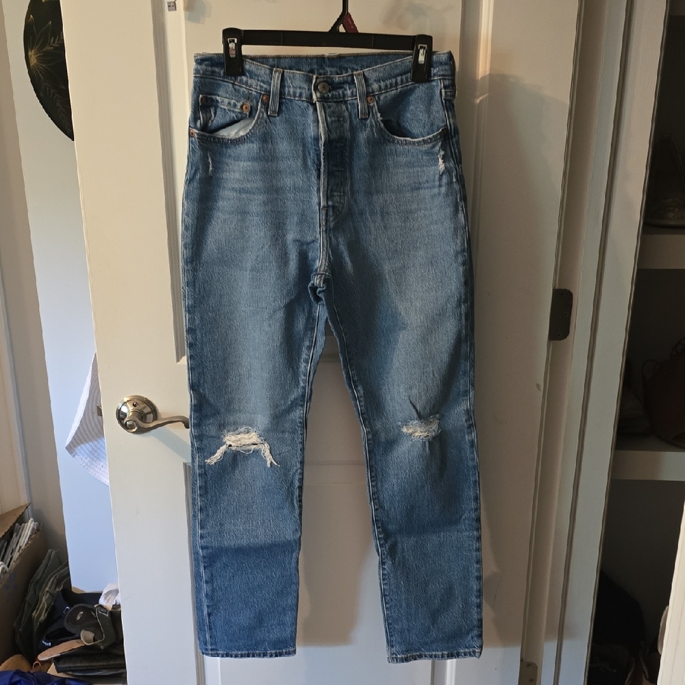 Levi's Blue Straight Jeans with Vintage Wash